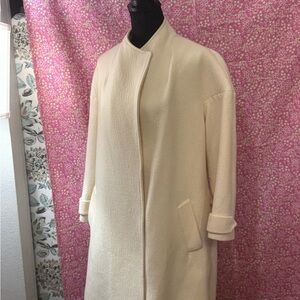 Alice + Olivia Cream Trench Coat Minimalist Design